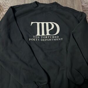 Taylor Swift TTPD Black Crewneck Sweatshirt